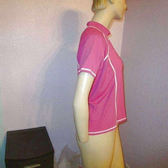 NWT Sun Protection Zone Rashguard Size L Swimsuit Top UPF Crop Short Sleeves - Picture 6 of 9